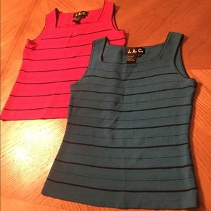 J.A.C Tank top blouse Red And Blue with Black